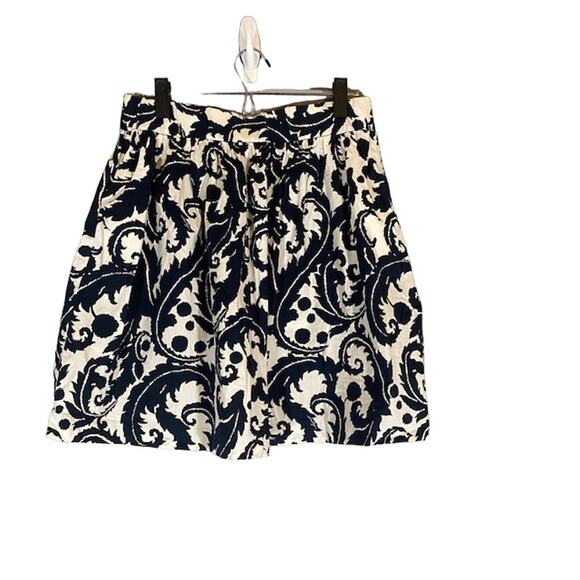 Banana Republic X Milly NY Navy Blue & White Floral Modern Skirt Women Sz 2 - Picture 1 of 8